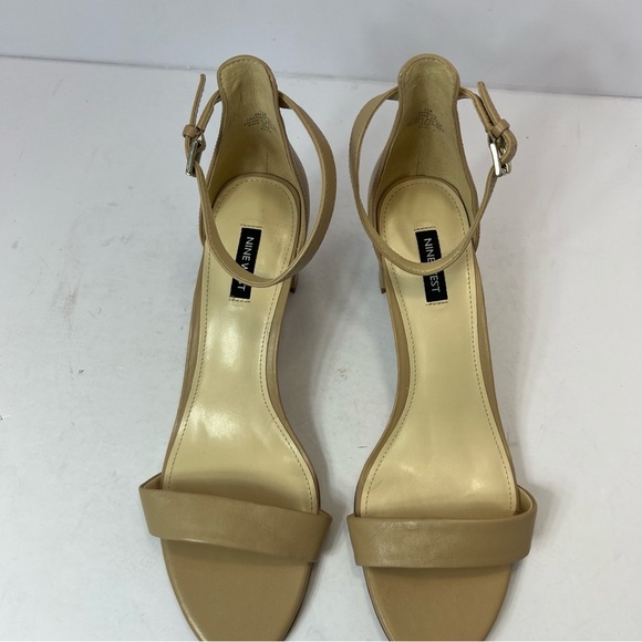 NINE WEST Pruce Ankle Strap Block Heel Sandals Size 11M Womens Natural Tan - Picture 6 of 7